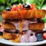 Final berries and cream cheese layered French toast