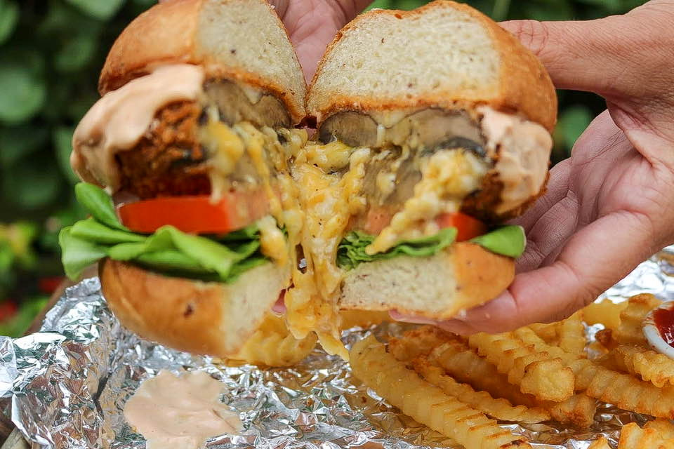Inside Shake Shack shroom burger