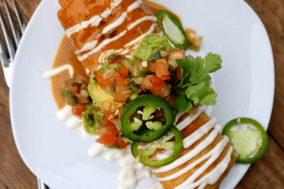 Bean and Cheese Vegan Chimichangas