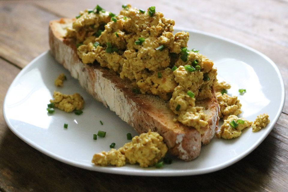 Vegan Tofu Scramble on Sourdough Toast